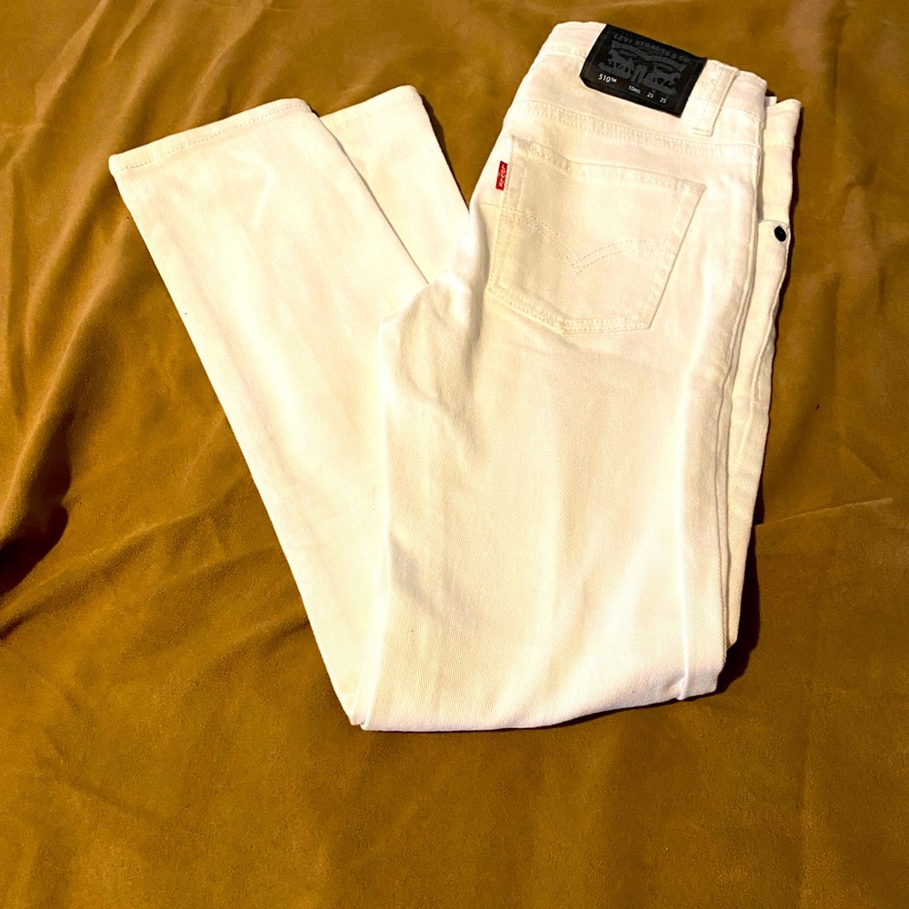 White Levi’s skinny jeans, size 10 boys